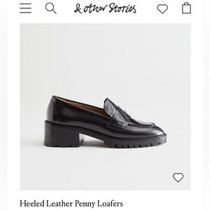 & Other Stories heeled leather penny loafer